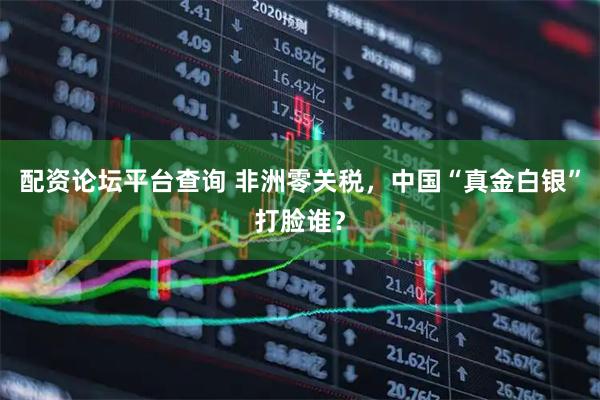 配资论坛平台查询 非洲零关税，中国“真金白银”打脸谁？